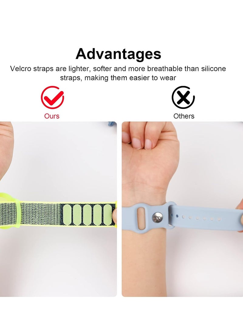 2 Pack AirTag Bracelet for Kids, Apple Air Tag Protective Cover with Nylon Wristband, Anti Lost GPS Trackers Case Cover Elastic Watch Band for Toddlers Girls Boys Elders - Image 3