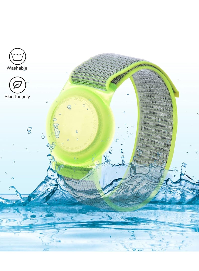 2 Pack AirTag Bracelet for Kids, Apple Air Tag Protective Cover with Nylon Wristband, Anti Lost GPS Trackers Case Cover Elastic Watch Band for Toddlers Girls Boys Elders - Image 4