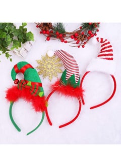 Elcoho 6 Pack Christmas Headbands Xmas Party Hat Headbands Christmas Elf Headbands Reindeer Antlers Headband For Christmas Party Decoration  - Image 4