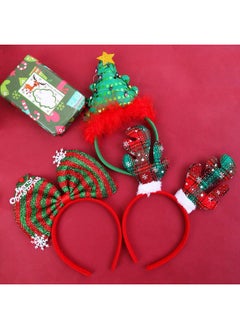 Elcoho 6 Pack Christmas Headbands Xmas Party Hat Headbands Christmas Elf Headbands Reindeer Antlers Headband For Christmas Party Decoration  - Image 5
