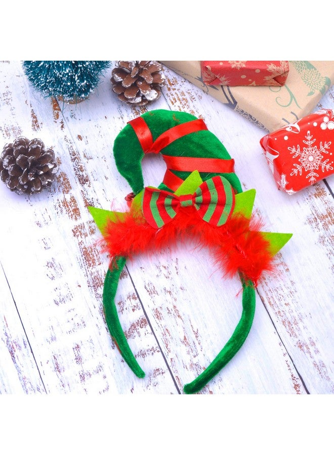 Elcoho 6 Pack Christmas Headbands Xmas Party Hat Headbands Christmas Elf Headbands Reindeer Antlers Headband For Christmas Party Decoration - Image 3