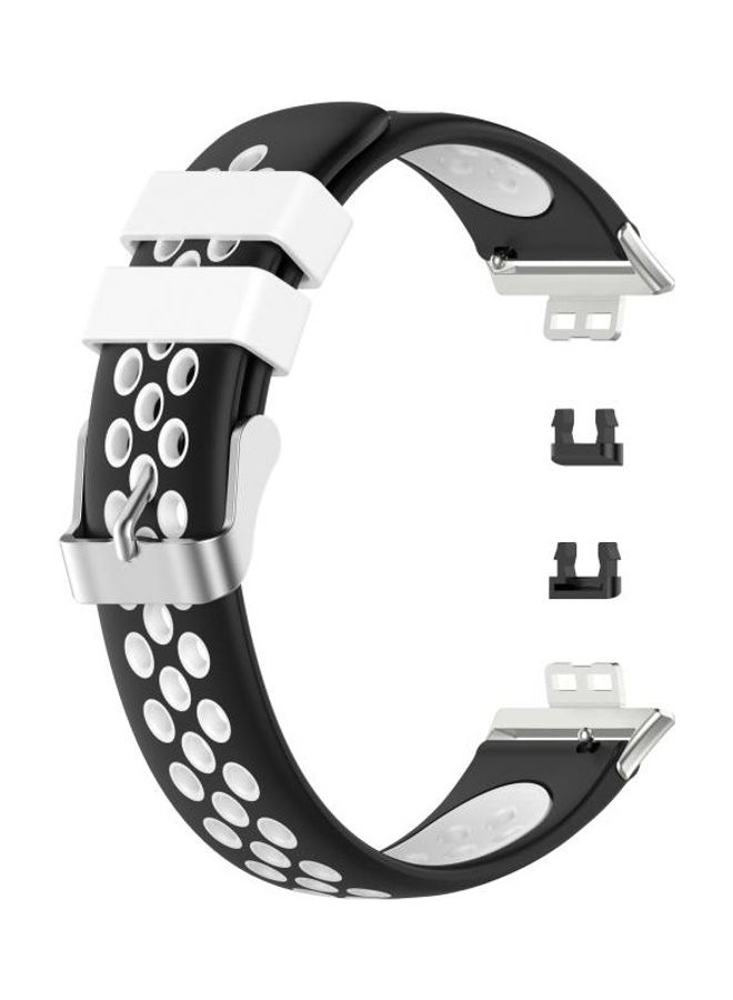 إسكدنيا Silicone Replacement Watchband For Huawei Watch Fit Black/White - Image 1