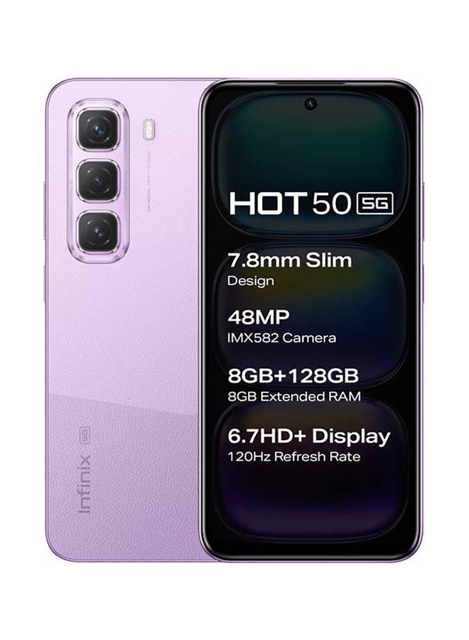 هوت 50 ثنائي الشريحة بنفسجي حالمي 8+8GB RAM 256GB 5G - النسخة الشرق أوسطية