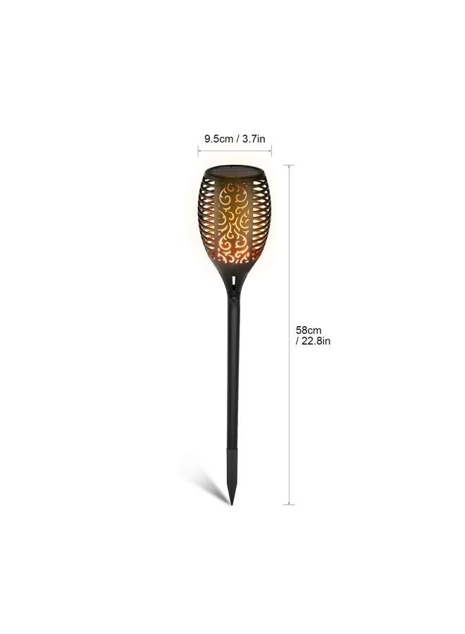 4-Piece LED Solar Outdoor Lamp Black 58x9.5cm - Image 2