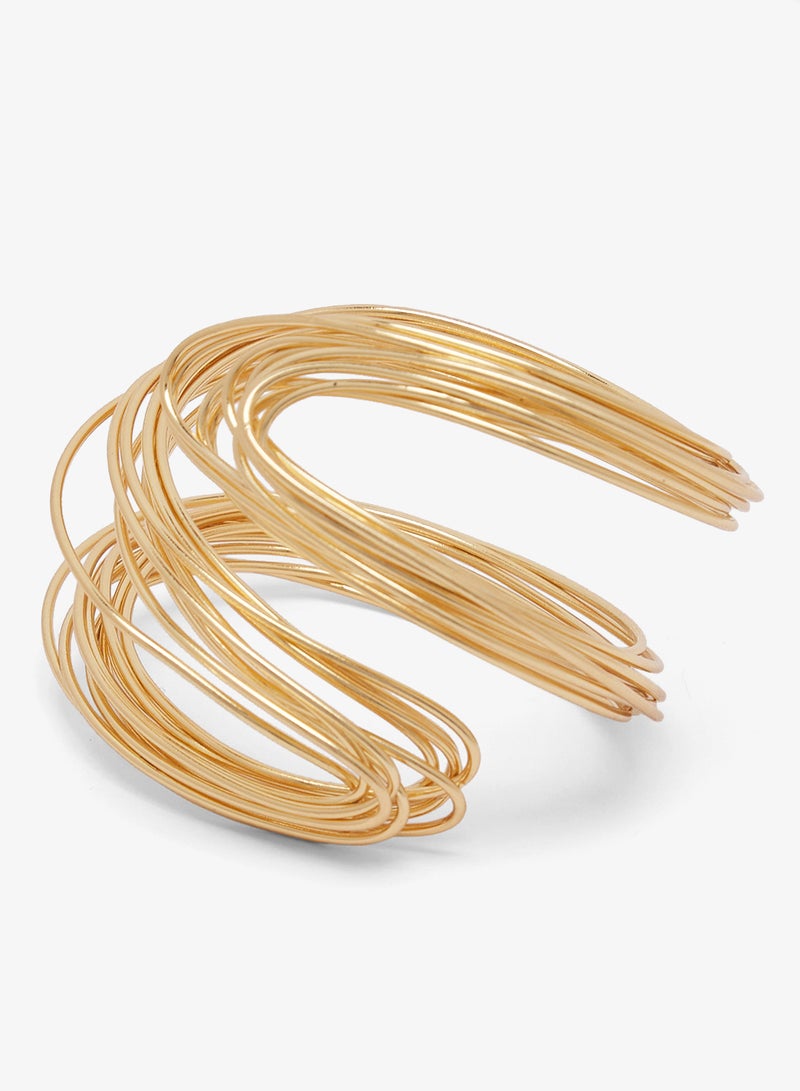 ايلا ثلاث حلقات ذهبية بنقوش متنوعة - Image 1