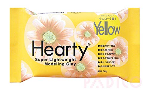 Padico Hearty Color Clay,Air Dry Clay for Art and Crafts Gift for Artists Student,Children Professional Artist,Air Dry Super Light Weight Soft Clay Yellow 50g,ACMI Certified Non-Toxic Made in Japan. - Image 1