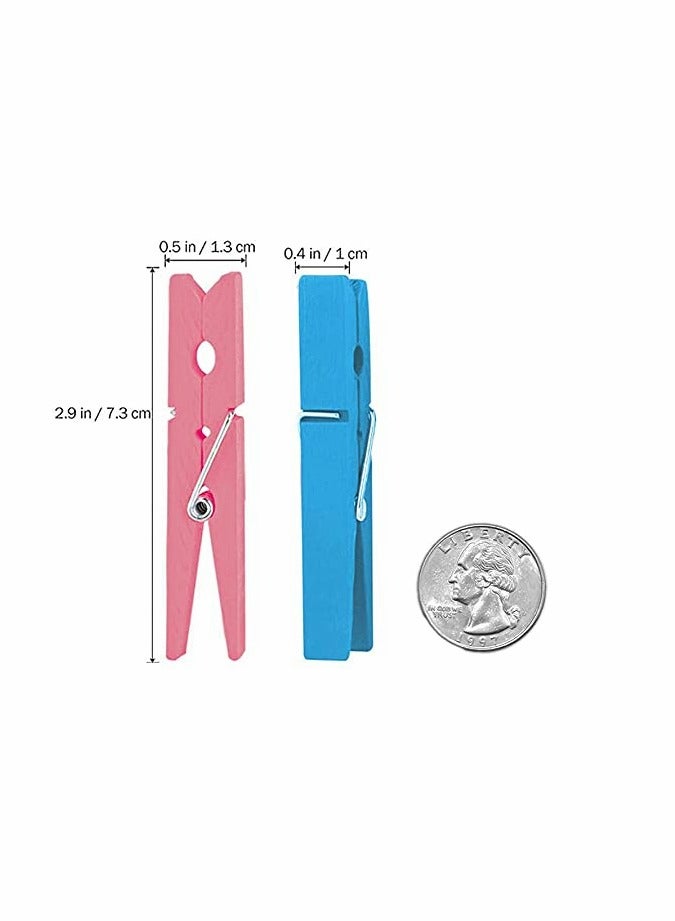 KASTWAVE Clothespins,  50PCS Colored Wooden Clothespins, 2.9inch 10 Color Clothes Pins for Clip Pictures Photos Decorative, Small Colorful Wood Decoration... - Image 3