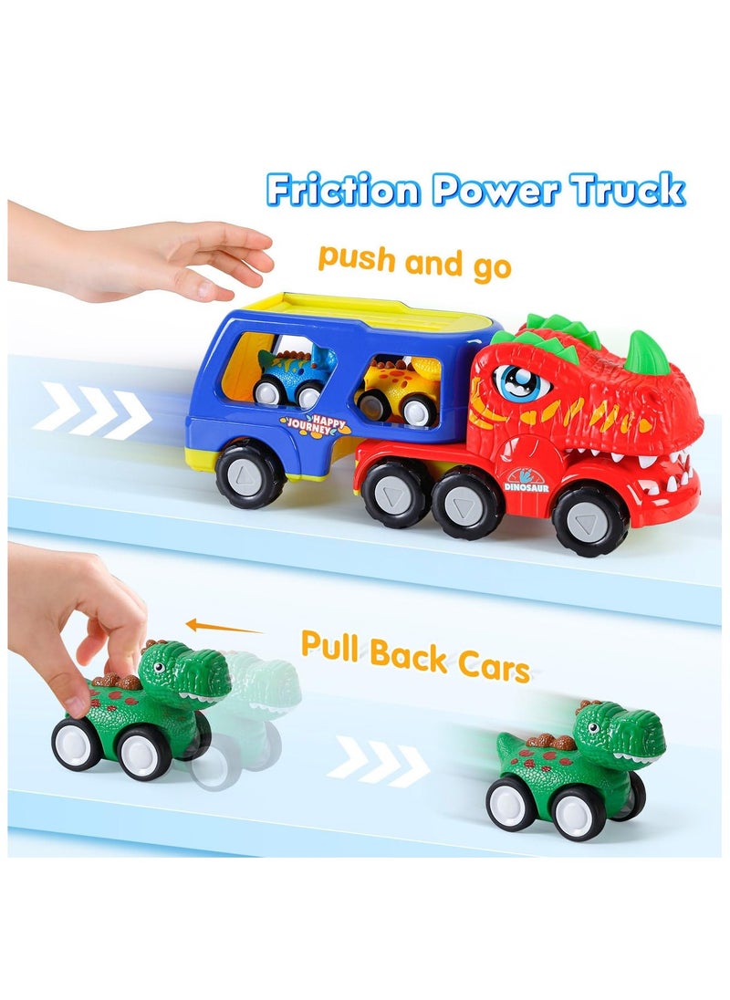 XiuWoo 5 Pieces Dinosaur Vehicle Car Toys for Toddlers Age 2-6, Monster Trucks Toys Set for Kids Boys Girls Toddler Trucks Toys  - Image 3