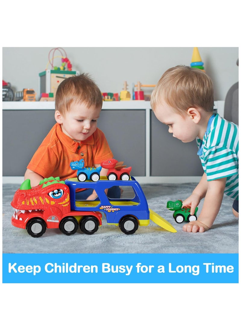 5 Pieces Dinosaur Vehicle Car Toys for Toddlers Age 2-6, Monster Trucks Toys Set for Kids Boys Girls Toddler Trucks Toys