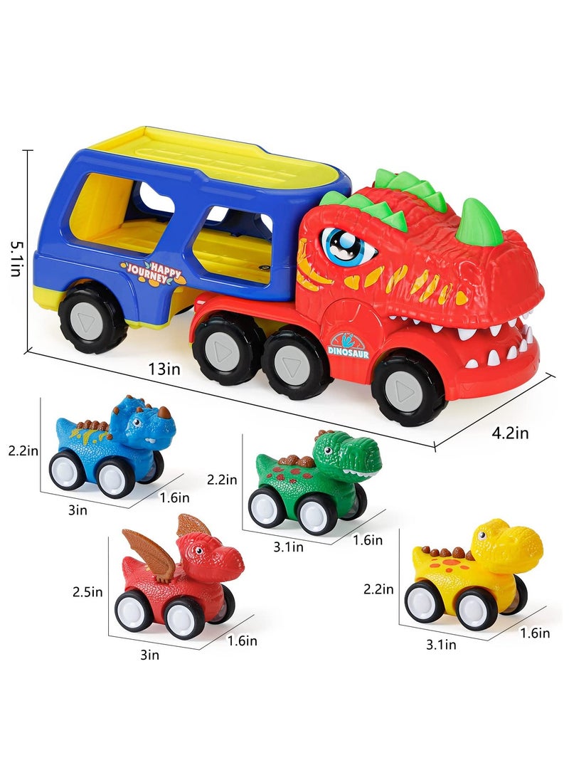 5 Pieces Dinosaur Vehicle Car Toys for Toddlers Age 2-6, Monster Trucks Toys Set for Kids Boys Girls Toddler Trucks Toys