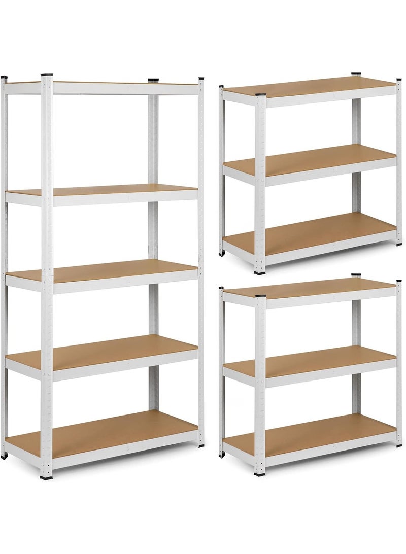 تشولوفز وحدة أرفف تخزين معدنية شديدة التحمل مكونة من 5 طبقات قابلة للتعديل، رف ومنظم أدوات المرآب (أبيض، 60 * 30 * 180 سم) - مناسبة لمخزن المطبخ، الطابق السفلي، الحمام، أبيض - Image 4