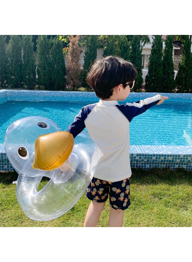 Loquat Children's Swimwear Boys 2025 Baby Split Long-sleeved Quick-drying Seaside Vacation Swimming Suit Trendy-Color:Picture Color- - Image 5