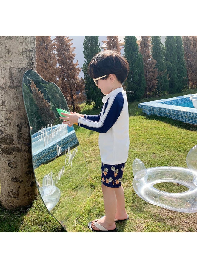 Loquat Children's Swimwear Boys 2025 Baby Split Long-sleeved Quick-drying Seaside Vacation Swimming Suit Trendy-Color:Picture Color- - Image 4