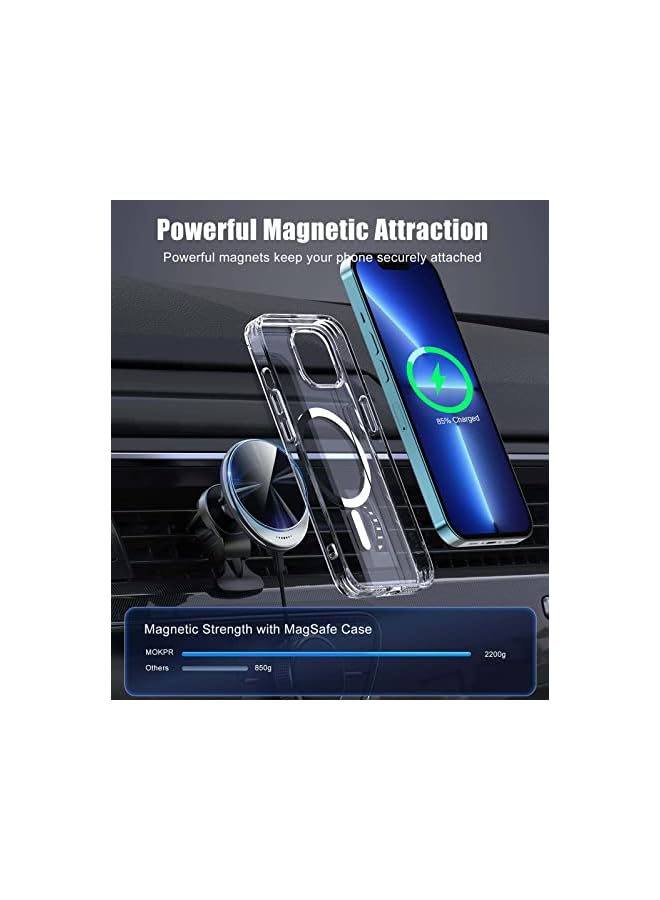 Excefore Mount Charger for MagSafe, 360° Adjustable Magnetic Wireless Car Charger, Air Vent Magnetic Phone Holder Charger for iPhone 14 13 12 Series (with Car Adapter) - Image 2