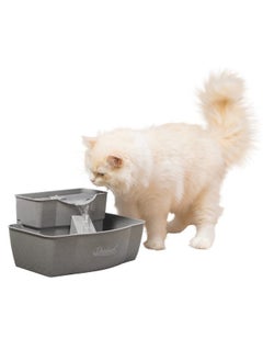 PetSafe MultiTier Pet Fountain  Large Waterer Great For Cats And Dogs  2 Heights To Drink From  Great For Senior Pets  100 Oz Water Capacity  Fresh, Filtered Water  - Image 1