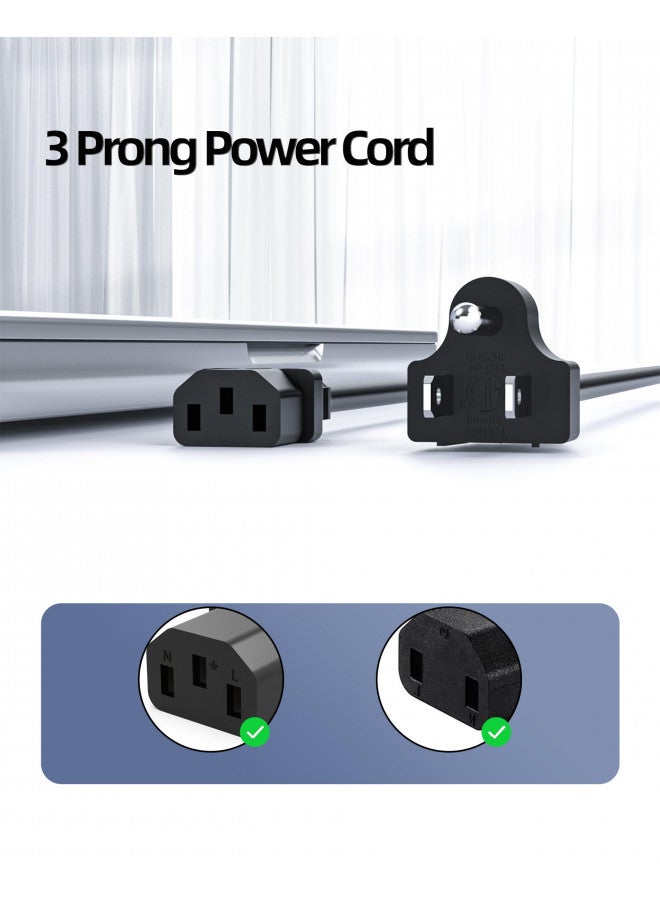 Superer 3 Prong AC Power Cord Cable Fit for Instant Pot, Electric Pressure Cooker, Rice Cooker, Soy Milk Maker, Power Quick Pot, Microwaves and Other Kitchen Appliances Replacement- (ETL Listed Cable)  - Image 1