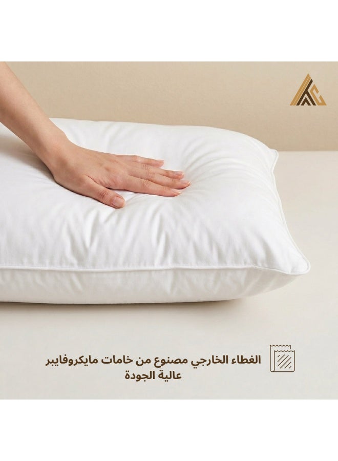 White Hotel-Style Pillows 2 pack – 60×40 cm – Microfiber Outer Fabric & Filling – Ultra Soft - Image 4