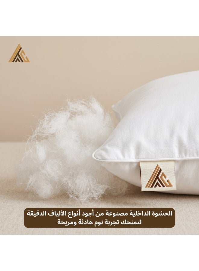 White Hotel-Style Pillows 2 pack – 60×40 cm – Microfiber Outer Fabric & Filling – Ultra Soft - Image 5