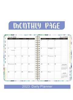 KASTWAVE Spiral Notebook for Work, Hourly Planner from January 2024 - December 2024, Notebook Thick Paper, Bookmark, Stickers, Note Set and Inner Pocket, Elastic Closure  - Image 5