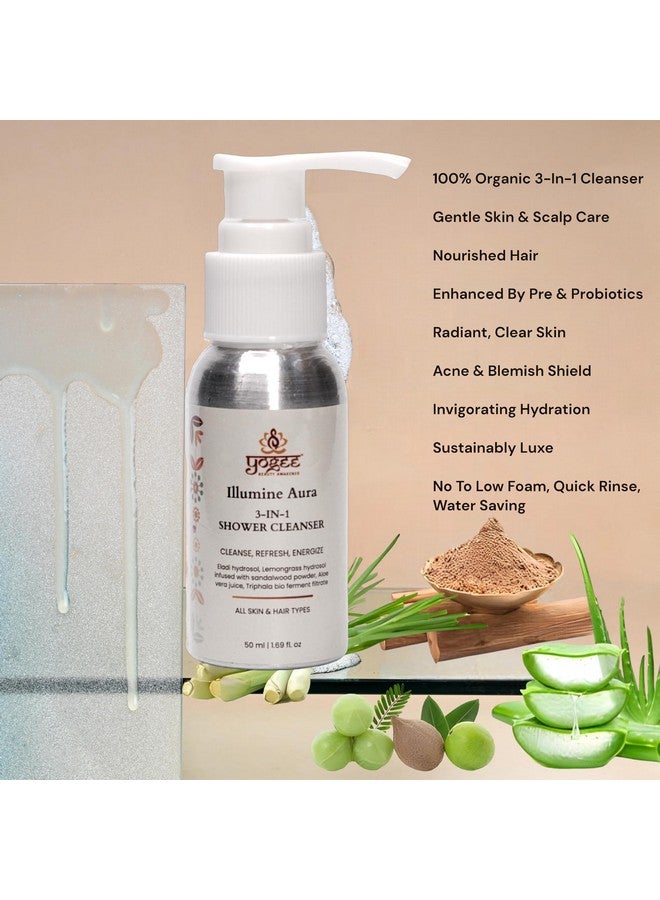 YOGEE IllumineAura 3-in-1 Hair Face Body Shower Cleanser - Embrace Natural Radiance from Head to Toe (50 ml) - Image 2