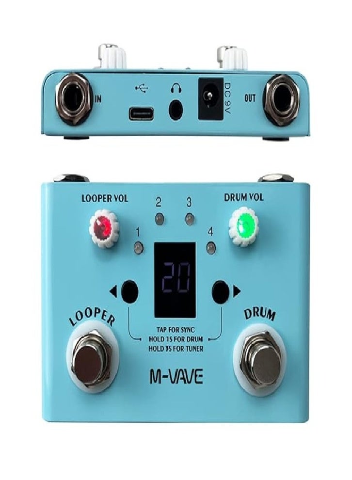 M-VAVE Guitar effects pedal, multi-function effects pedal, single pedal control recording, play, stop, tuner, headphone output guitar effects pedal - Image 1