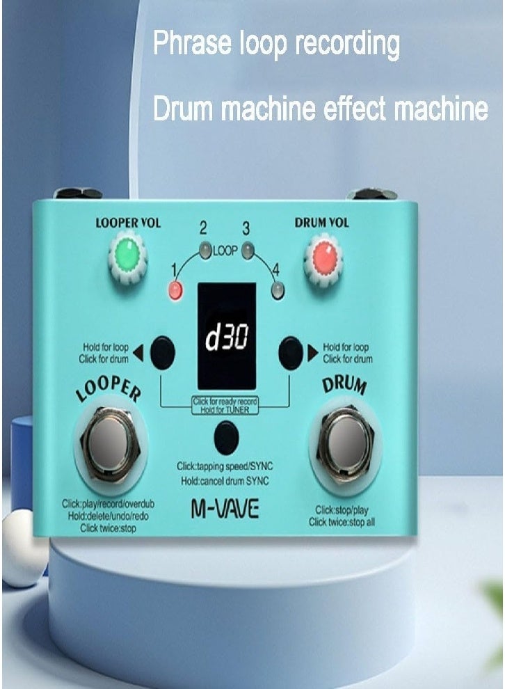 M-VAVE Guitar effects pedal, multi-function effects pedal, single pedal control recording, play, stop, tuner, headphone output guitar effects pedal - Image 2