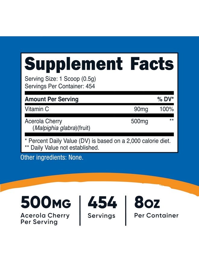 Nutricost Natural Vitamin C - Acerola Cherry Powder 0.5 LB - Gluten Free & Non-GMO - Image 2