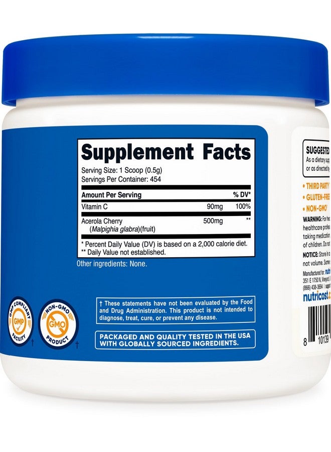 Nutricost Natural Vitamin C - Acerola Cherry Powder 0.5 LB - Gluten Free & Non-GMO - Image 5