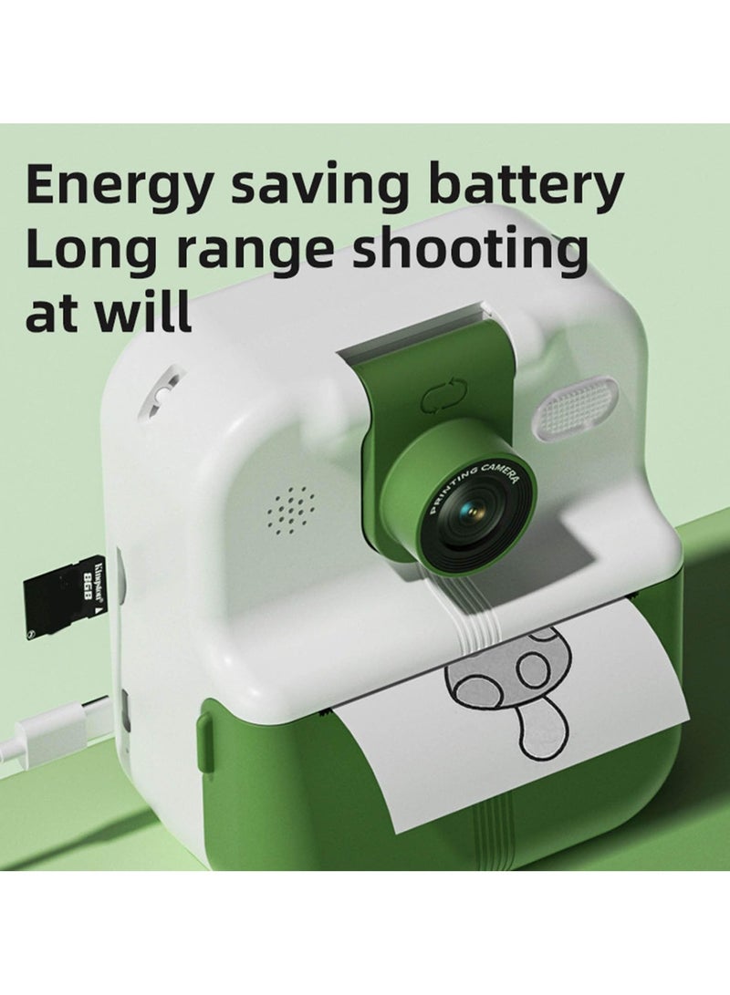 XiuWoo Bluetooth Kids Instant Print Camera with 2.4 Inch Screen 180 Degrees Rotating Lens 24 Megapixels HD Recording, Portable Thermal Printing Camera Idea Gift Toys for  Boys Girls Birthday Gifts,Green - Image 2