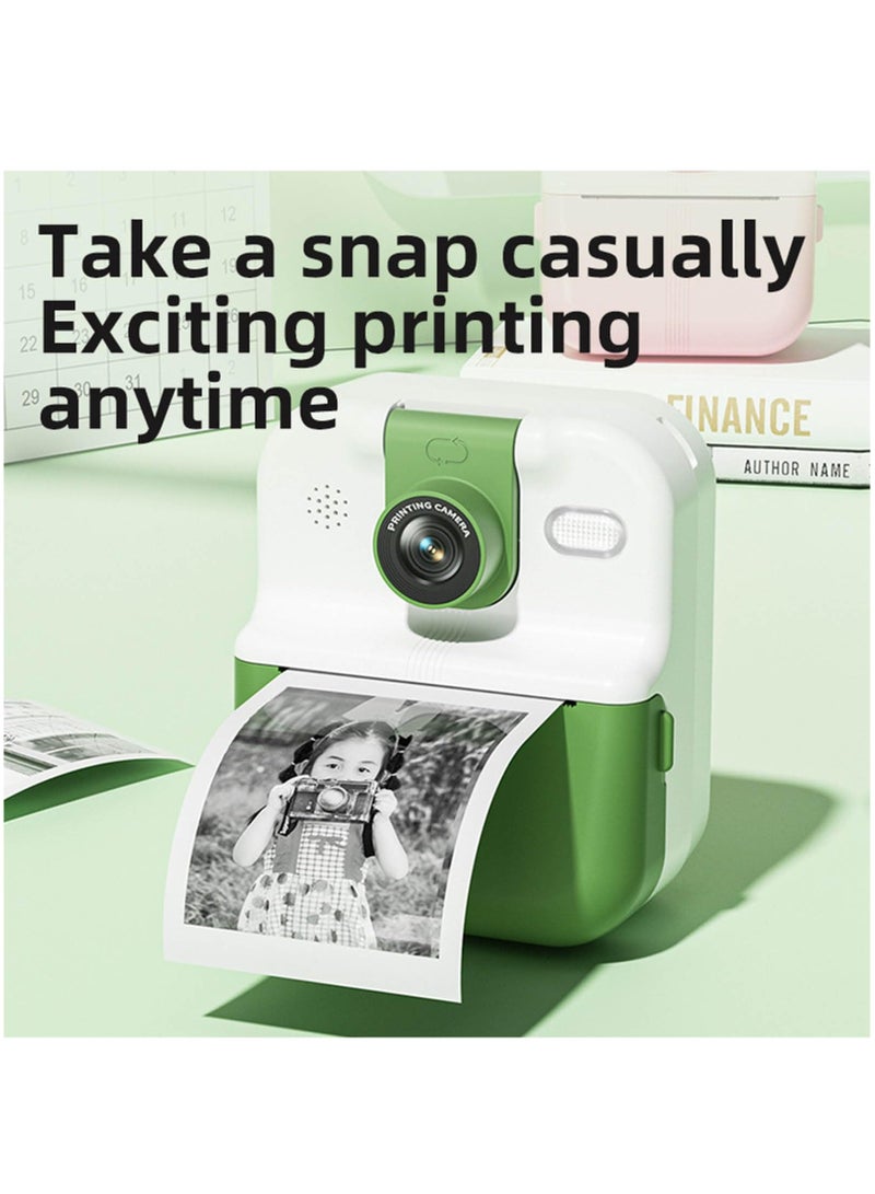 XiuWoo Bluetooth Kids Instant Print Camera with 2.4 Inch Screen 180 Degrees Rotating Lens 24 Megapixels HD Recording, Portable Thermal Printing Camera Idea Gift Toys for  Boys Girls Birthday Gifts,Green - Image 5