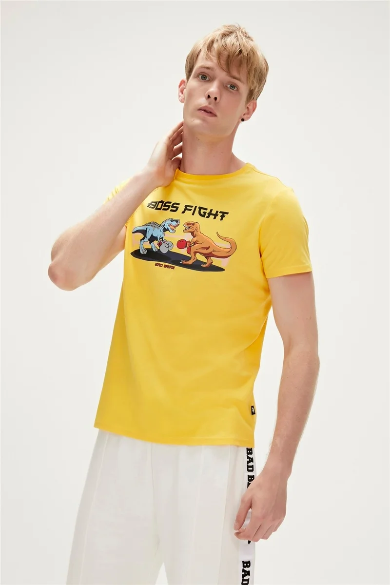 Bad Bear BOSS T-SHIRT PINK Men's T-Shirt 23.01.07.020-C25