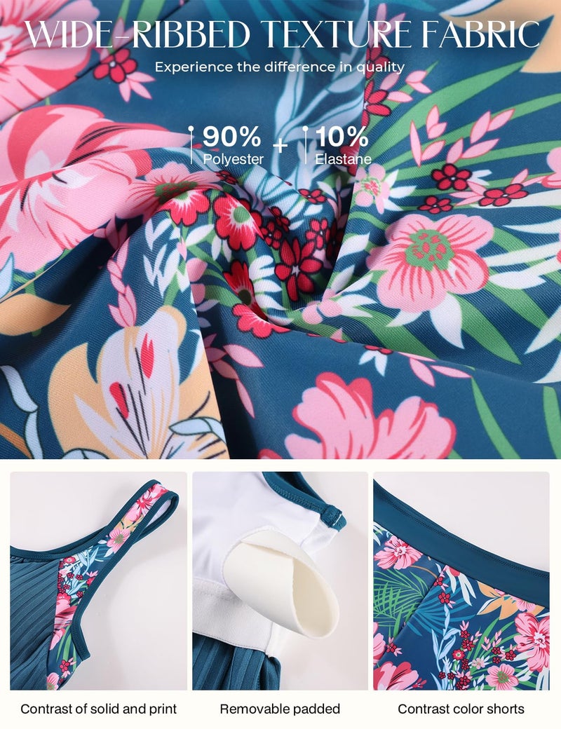 Hanna Nikole Swimsuits for Women 2025 Athletic Bathing Suit Trendy Tankini Swimsuits Supportive Swimsuits Tropical Medley M - Image 5