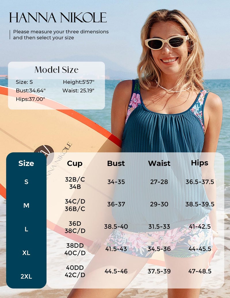Hanna Nikole Swimsuits for Women 2025 Athletic Bathing Suit Trendy Tankini Swimsuits Supportive Swimsuits Tropical Medley M - Image 4