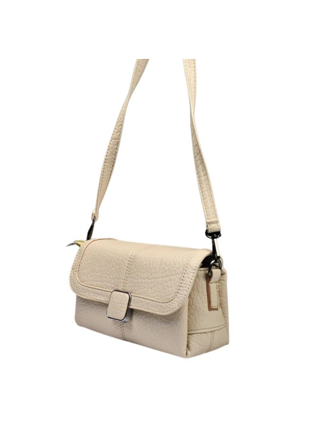 Elegant and practical women's crossbody bag with a unique texture -beige