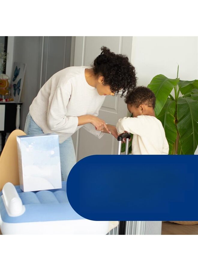 Inflatable Travel Bed - Portable Yellow Bed for Kids, Airplane Seat Extender for Kids - Plane Bed for Toddler Air Mattress, Toddler Blow Up Bed with Sides Pump and Belt, Kids Air Bed - Image 2