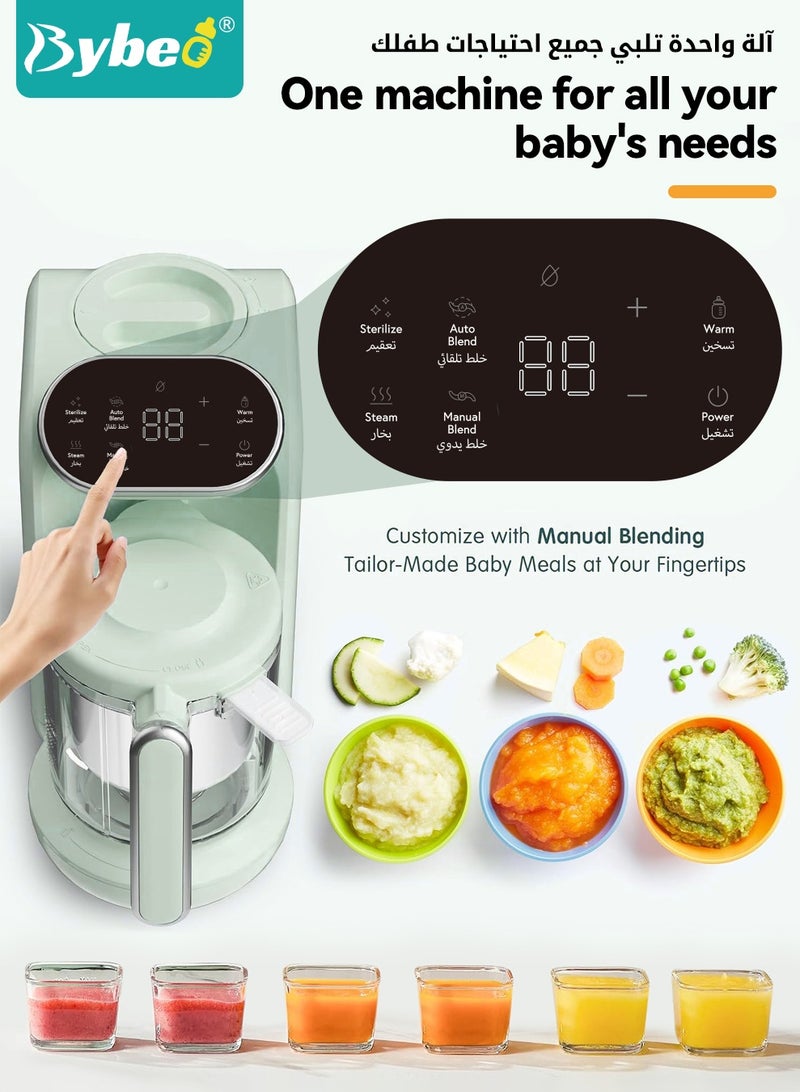 Bybeo Baby Food Maker Set, Baby Food Processor, Steamer, Blender & Bottle Warmer for Homemade Baby Food with 10pcs Reusable Baby Food Pouches, 2pcs Food Containers, 3 Feeding Spoon and Cleaning Brushes, BPA-Free Auto Cooking & Grinding, Ideal for Newborns & Infants - Image 3