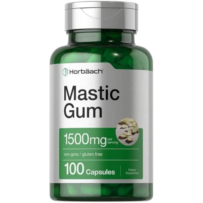 Horbäach Mastic Gum | 1500mg | 100 Capsules | Non-GMO & Gluten Free Supplement - Image 1