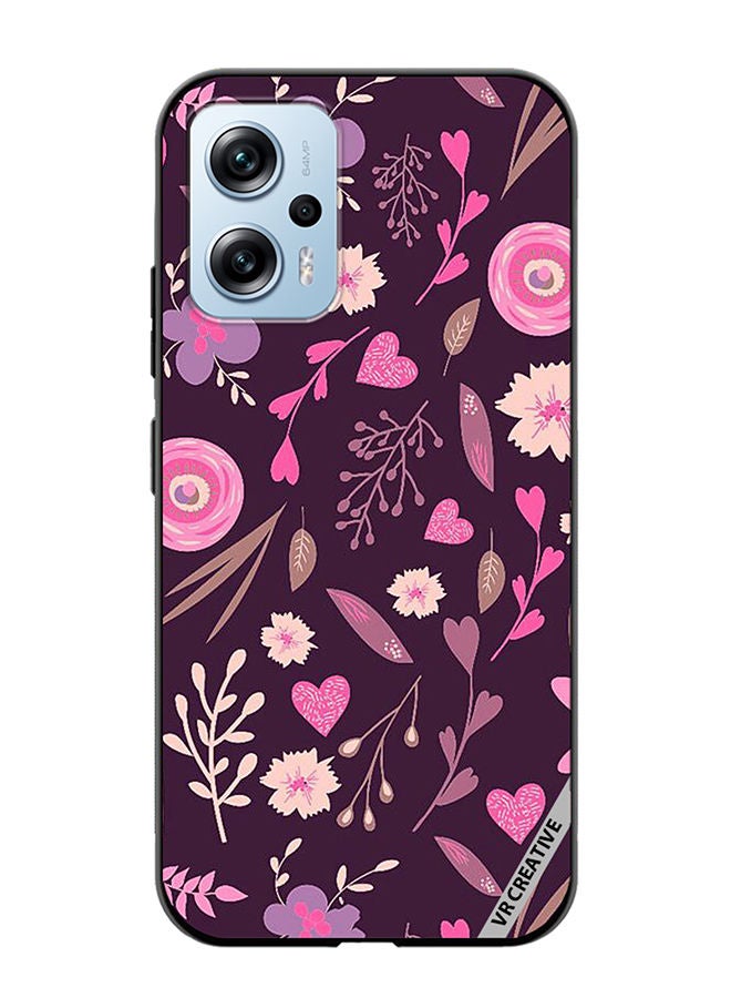 VR CREATIVE Protective Case Cover For Xiaomi Poco X4 GT Purple Floral Design Multicolour - Image 1