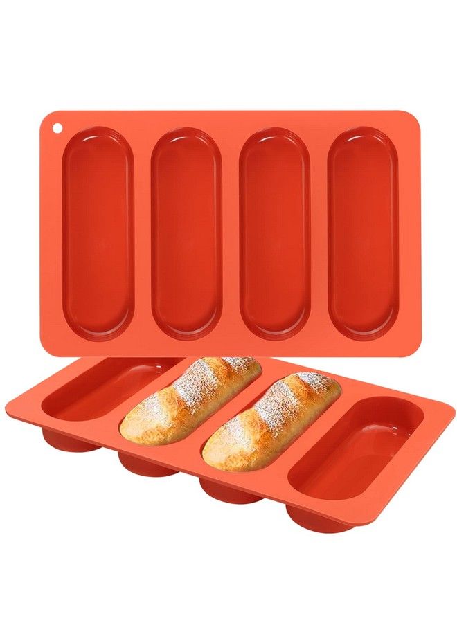 Webake صينية خبز الهوت دوج 2 عبوة قوالب سيليكون للهوت دوج غير لاصقة أشكال خبز مصغرة صينية خبز ساندويتش للهوت دوج رولز كعكة وإكلير - Image 1