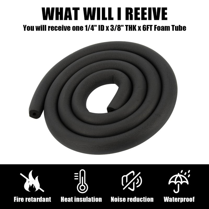 CARGEN Pipe Insulation Foam Tube - Foam Pipe Insulation for Pipe Freeze Protection and Sharp Edge Protection 1/4" ID x 3/8" THK x 6FT - Image 4