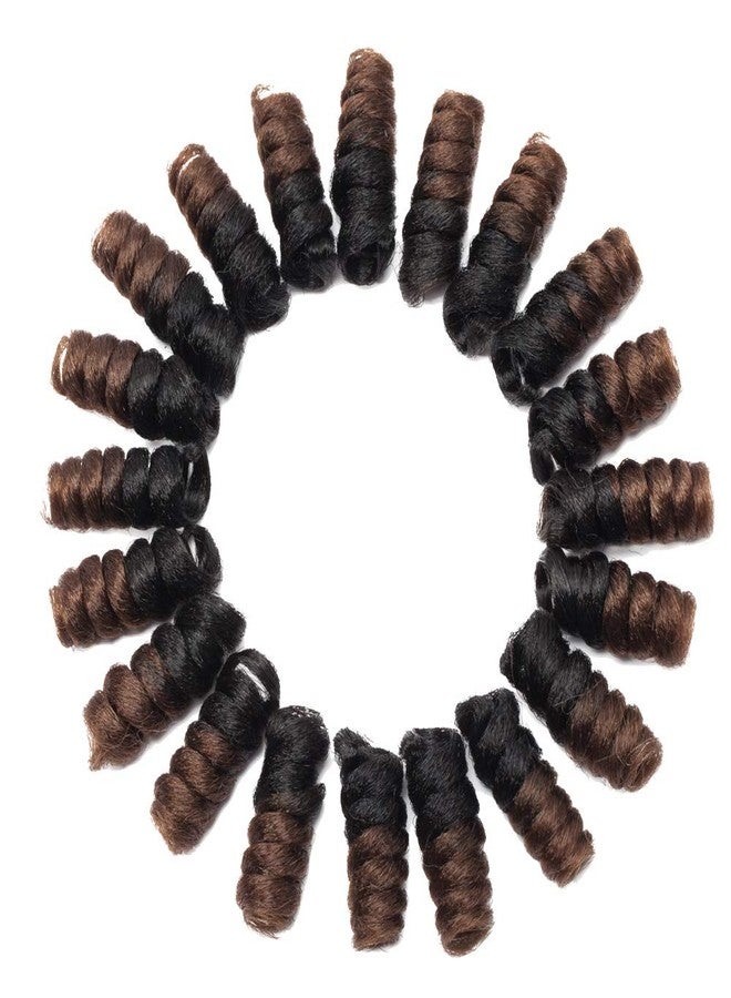 S-noilite 5 packs Short Crochet Hair for Black Women,10 Inch Jamaican Bounce Curls Crochet Braids Wand Curl Hair Extensions for Black Women DIY,12MM,20roots/Pack (Black to Light Brown) - Image 2