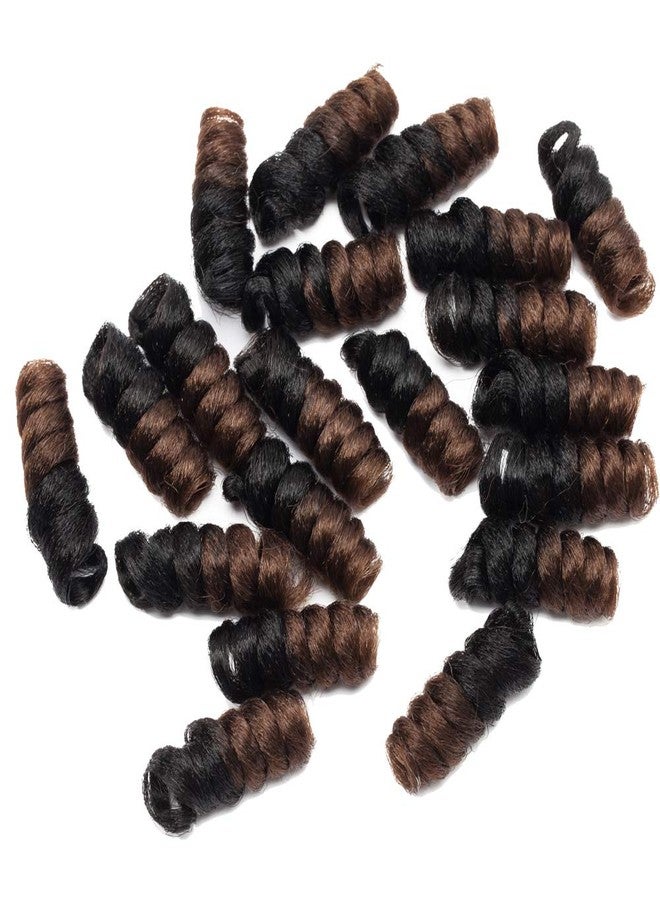 S-noilite 5 packs Short Crochet Hair for Black Women,10 Inch Jamaican Bounce Curls Crochet Braids Wand Curl Hair Extensions for Black Women DIY,12MM,20roots/Pack (Black to Light Brown) - Image 5