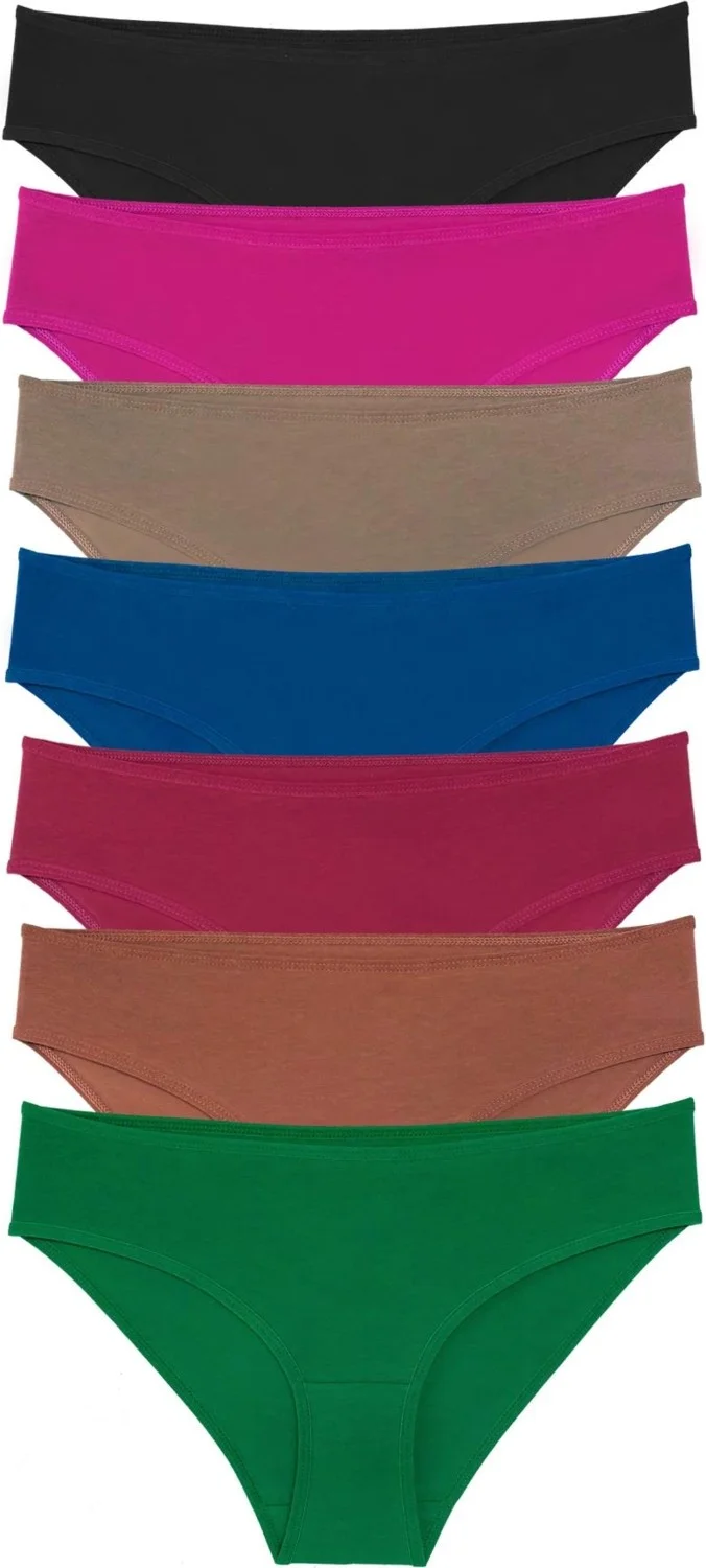 Sensu Women's Cotton Mixed Color 7-Piece Slip Panties