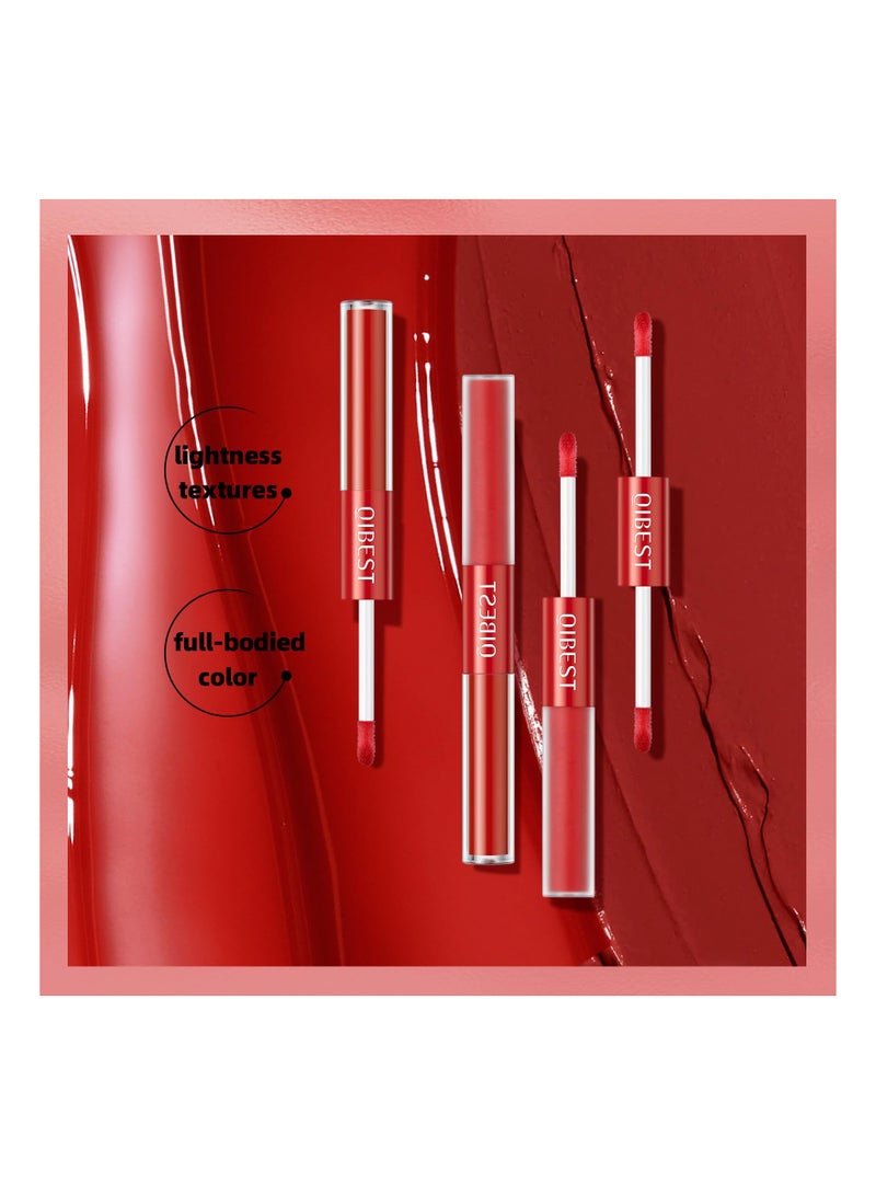 SYOSI Double Head Lip Gloss Set 6 Colors Matte Liquid Lipstick and Mirror 2 IN 1 Hydrated Velvet Nude Beauty Cosmetics Makeup Kit - Image 5