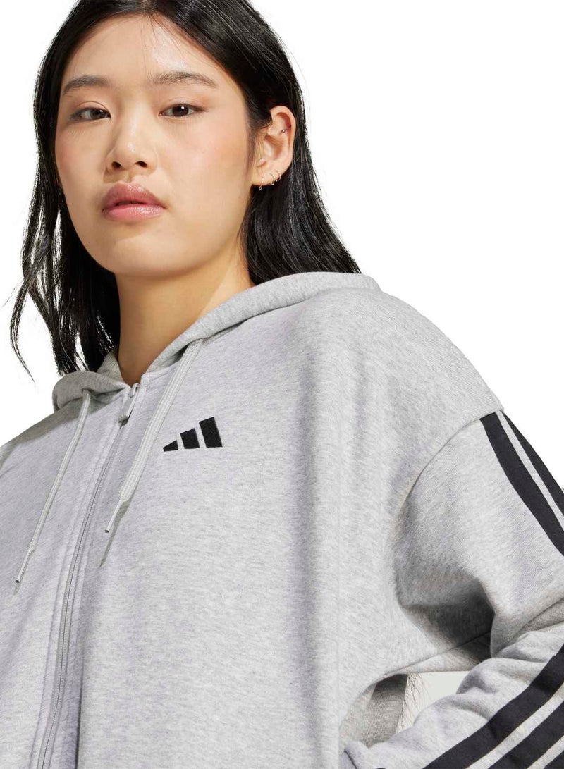 Adidas Essentials 3-Stripes French Terry Full Zip Hoodie - Image 4