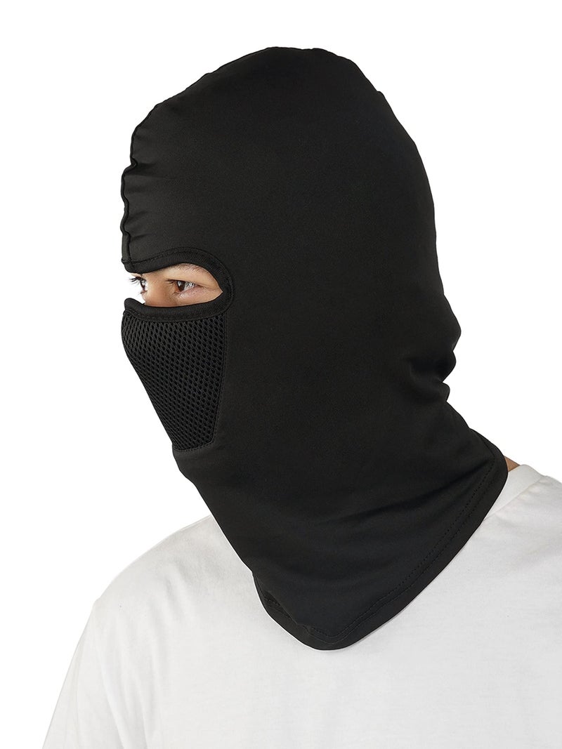 iSWEVEN Face Mask for Bikers in Riding Full Face Mask Balaclava for Men | Mask for Bike Cycling Accessories | Stylish Mask for Men and Women | Rider Full Face Helmet Mask with Mesh (BM2006A, Black) - Image 2