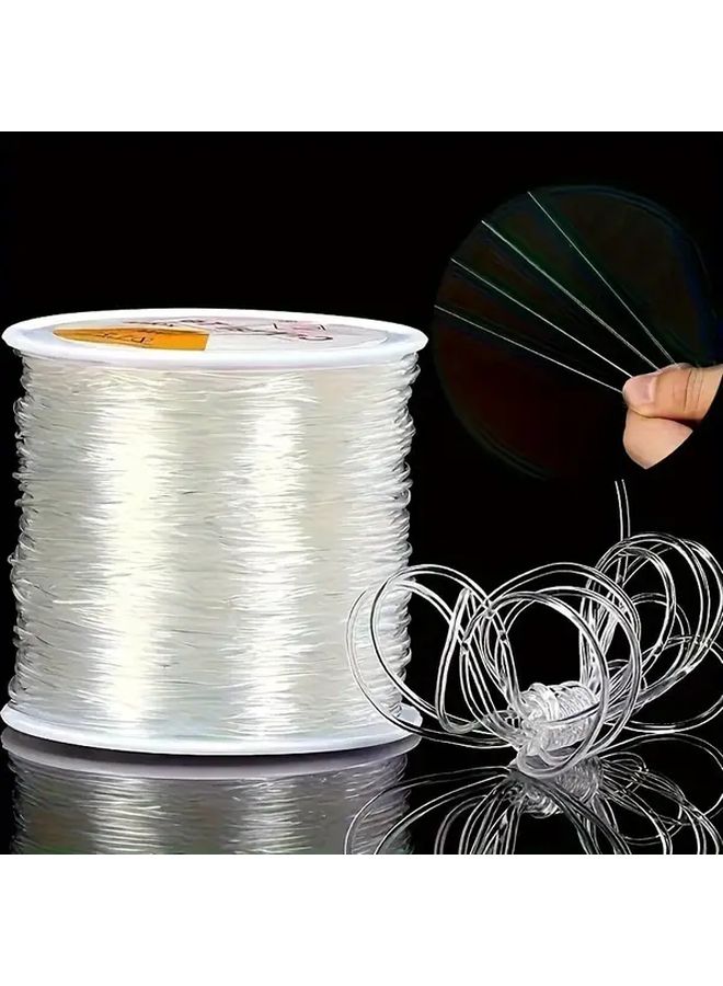 0.5 مم خيط خرز مرن 100 متر خيط مجوهرات بلاستيكي قوي للقلائد والأساور - Image 5