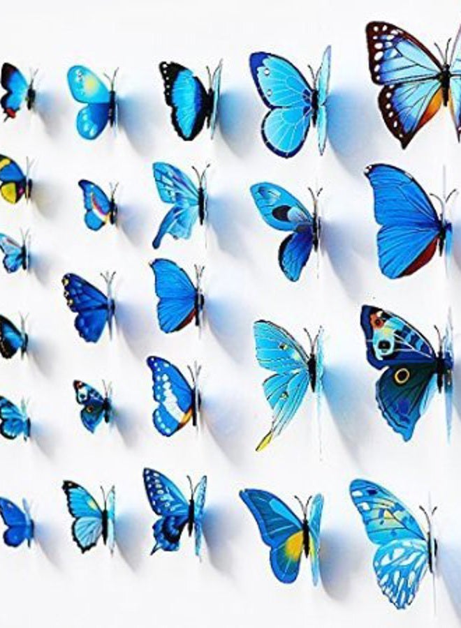 ElecMotive 72 Pcs 6 Packs Beautiful 3D Butterfly Wall Decals Removable DIY Home Decorations Art Decor Wall Stickers & Murals for Babys Bedroom TV Background Living Room (72 pcs in 6 Colors)  - Image 3