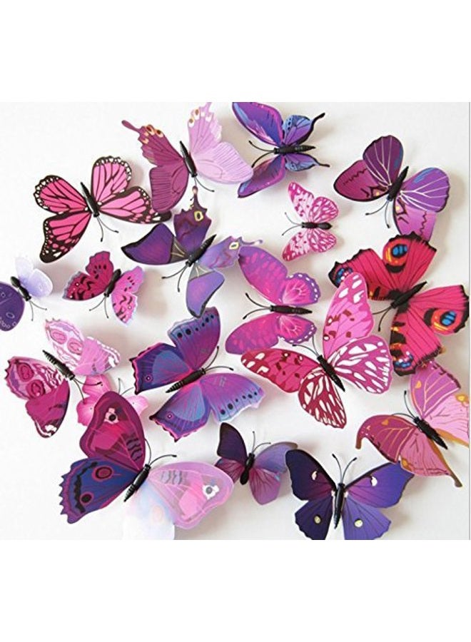 ElecMotive 72 Pcs 6 Packs Beautiful 3D Butterfly Wall Decals Removable DIY Home Decorations Art Decor Wall Stickers & Murals for Babys Bedroom TV Background Living Room (72 pcs in 6 Colors)  - Image 4