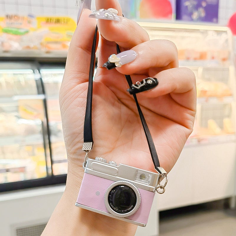 Cotton Doll Outfit With Flashing Sound-Making Shoulder Strap, Retro Mini Slr Camera Keychain With Light And Sound, - Image 1